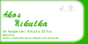 akos mikulka business card